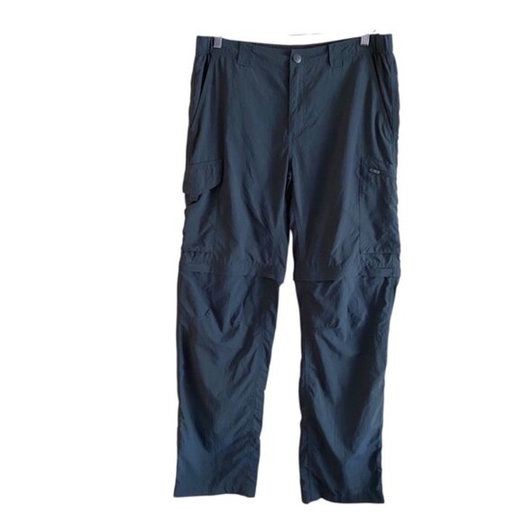 Columbia Convertible Hiking Pants Men 34x32 Grey Omni-Shade Nylon Gorpcore
